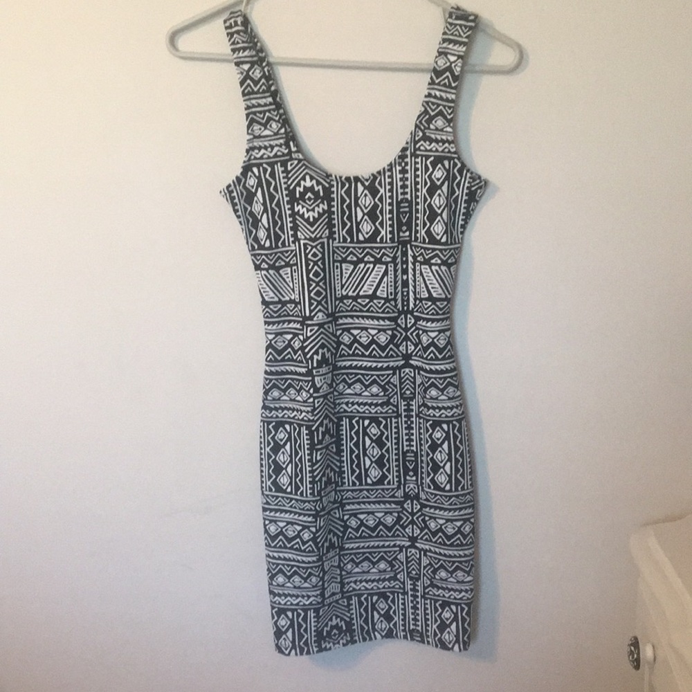 Tight black and white dress